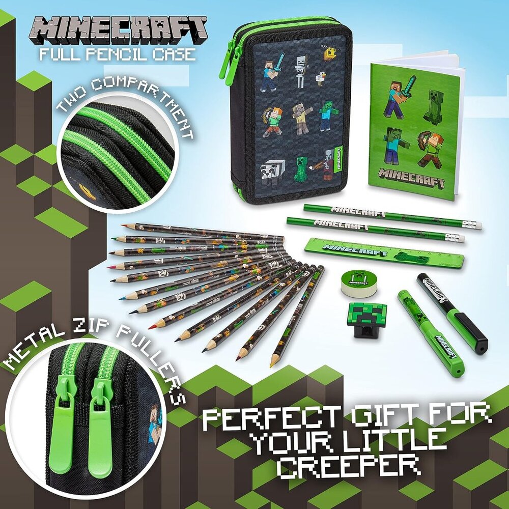 Kids Pencil Case Stationery Pens Colored Pencils Notebook School Supplies Gamer - Picture 2 of 7